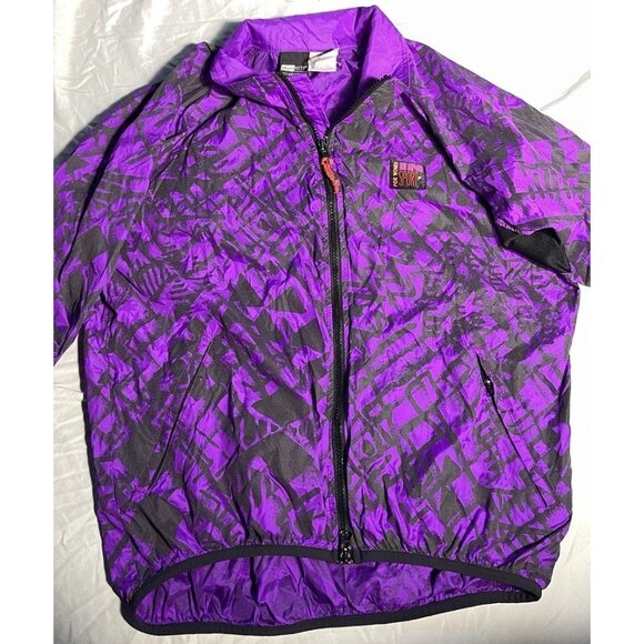 Vintage Illuminite Jacket Women’s Sz Medium Purple Black Zip Up Jacket - Picture 2 of 13